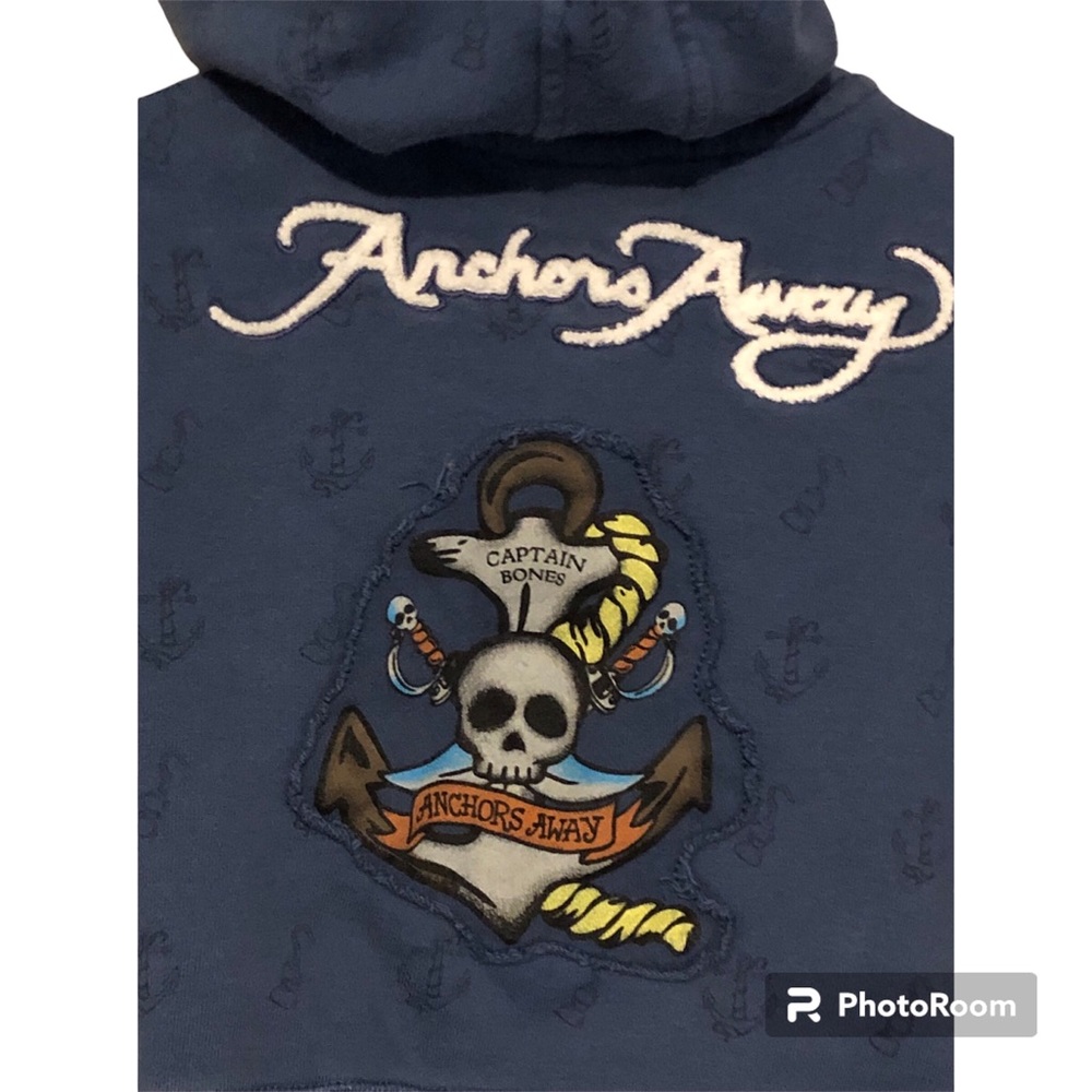 Disney Captain Bones Anchors Away Toddler Nautical Zip Up Hoodie Size 2T - Picture 5 of 9